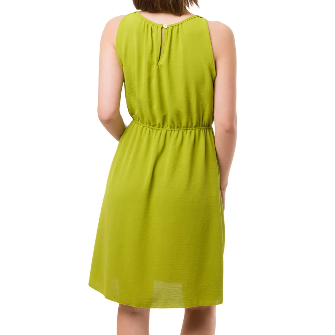Abito Corto Verde da Donna senza maniche con Coulisse in vita Swish Jeans