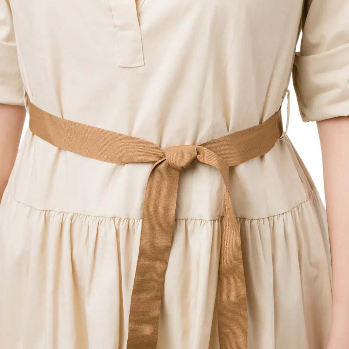 Abito da Donna Beige con cintura marrone Swish Jeans