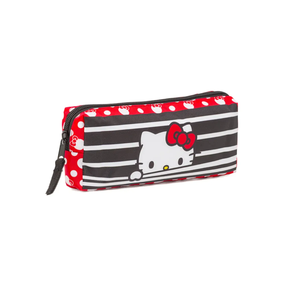 Astuccio Hello Kitty Rosso e nero a pois con stampa pois