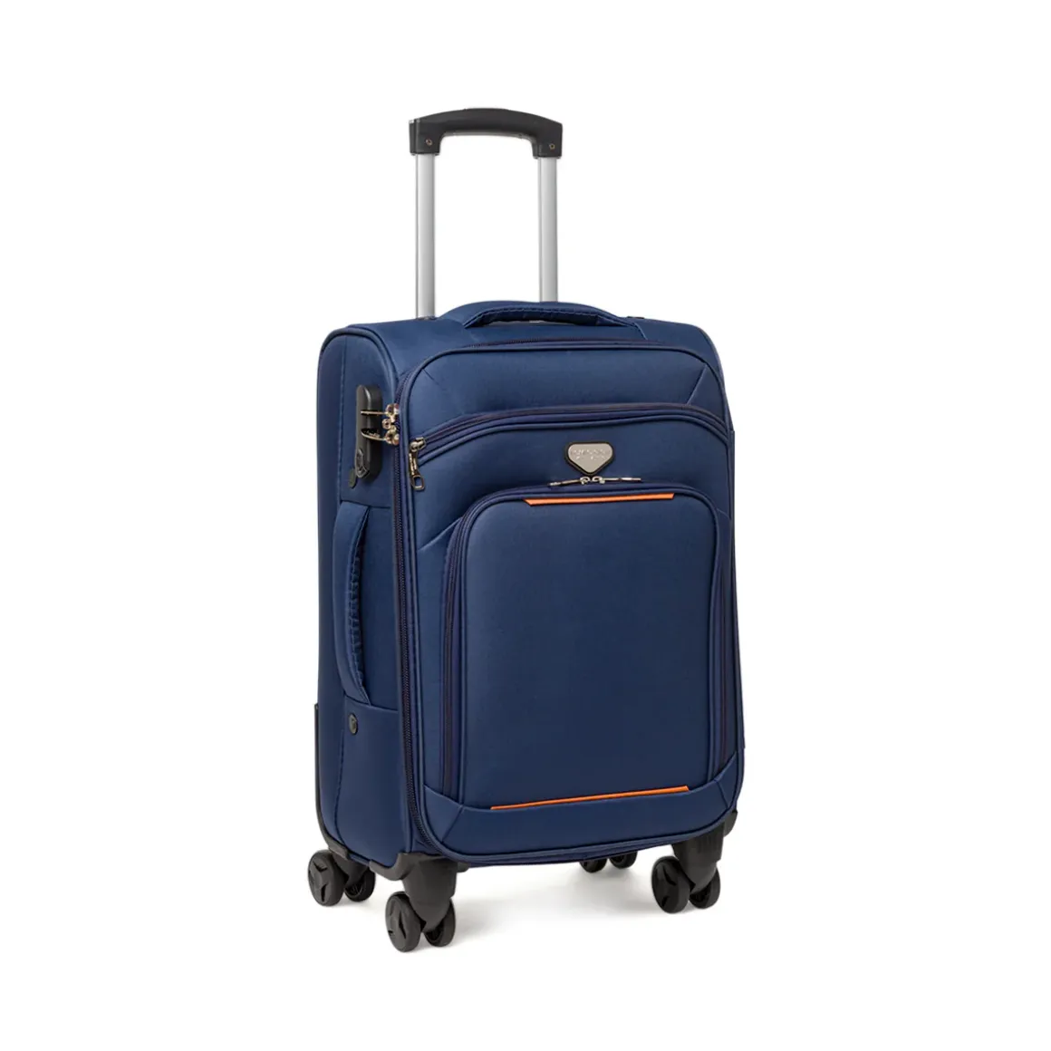 Bagaglio a mano blu Romeo Gigli Milano in tessuto con ruote spinner