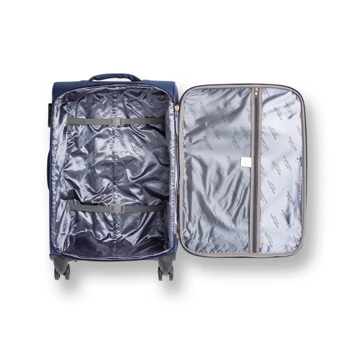 Bagaglio a mano blu Romeo Gigli Milano in tessuto con ruote spinner