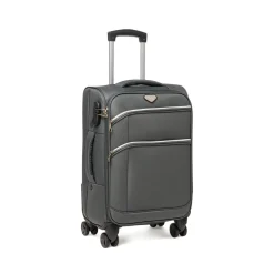 Bagaglio a mano Romeo Gigli Milano grigio in tessuto con ruote spinner
