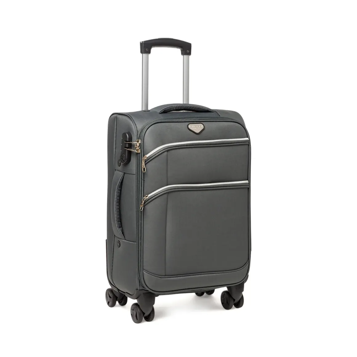 Bagaglio a mano Romeo Gigli Milano grigio in tessuto con ruote spinner