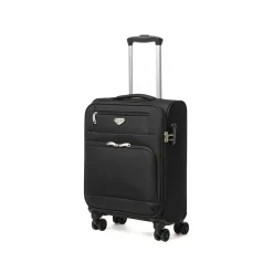 Bagaglio a mano trolley piccolo nero in tessuto Romeo Gigli Milano
