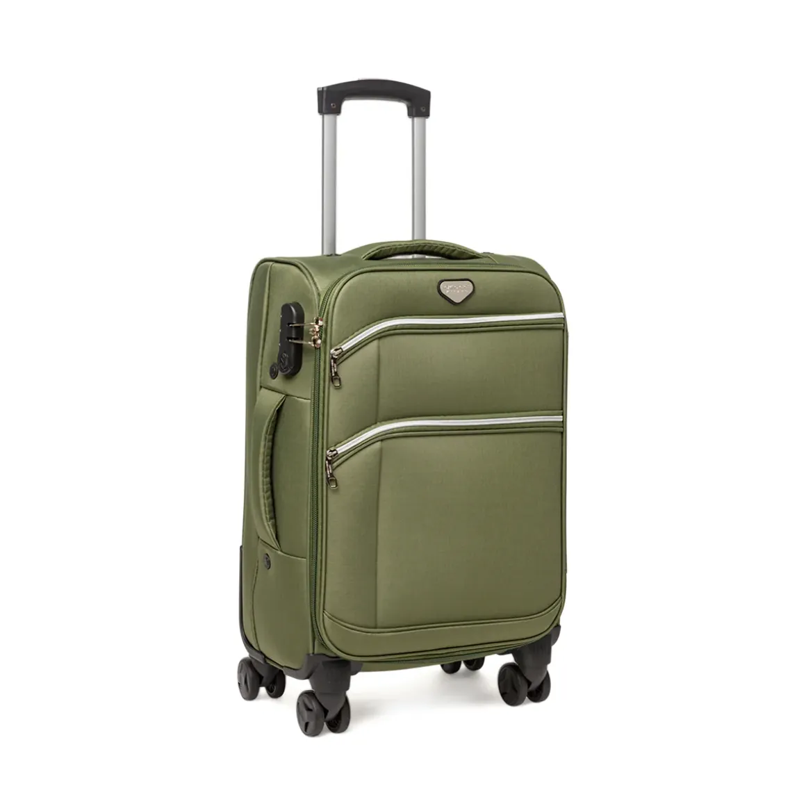 Bagaglio a mano verde militare Romeo Gigli Milano con 4 ruote spinner