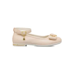 Ballerine Bambina e Ragazza Rosa con cinturino e ciondolo a cuore dorato Dieci Baci