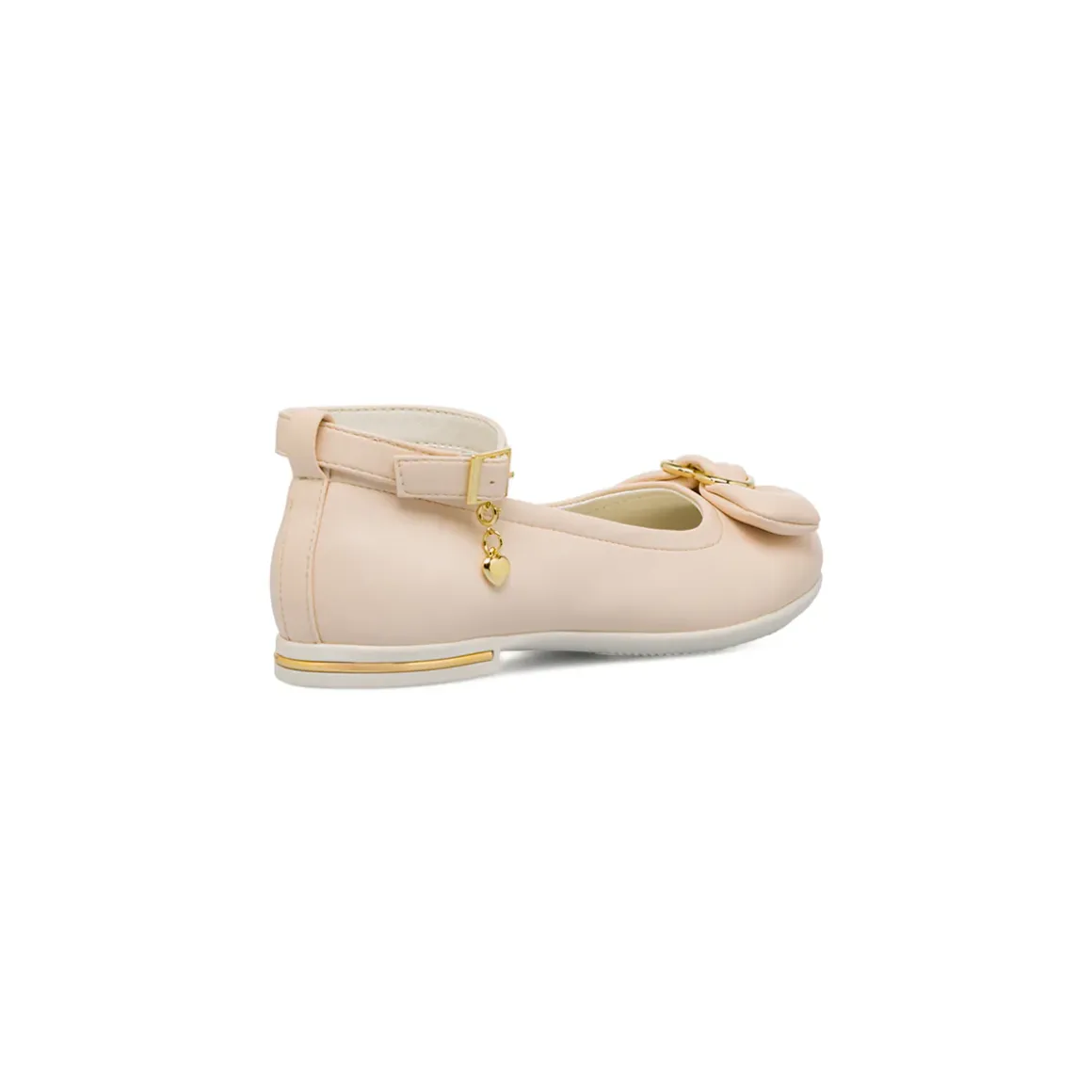 Ballerine Bambina e Ragazza Rosa con cinturino e ciondolo a cuore dorato Dieci Baci