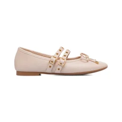 Ballerine beige da Donna con fibbie e borchie Swish Jeans