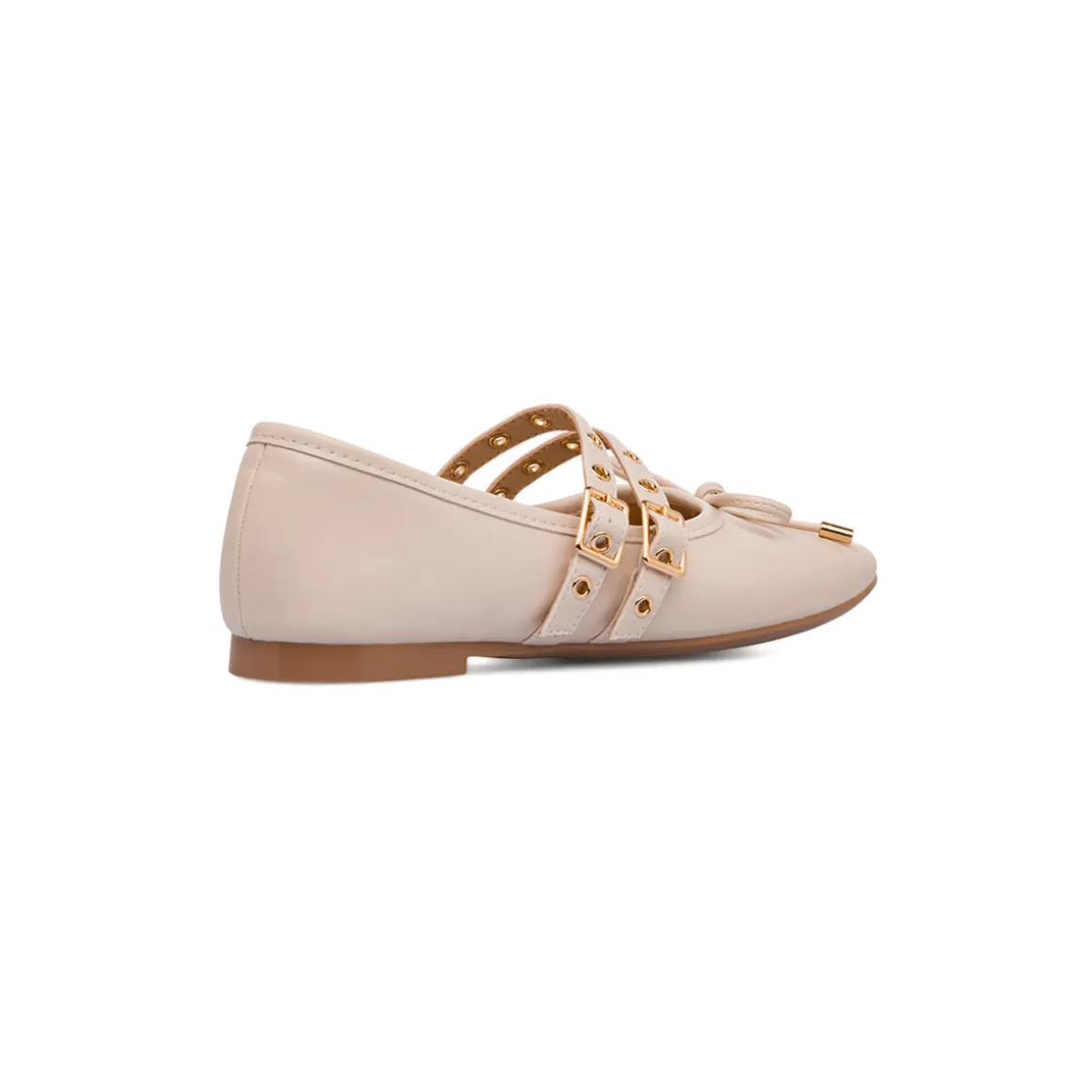 Ballerine beige da Donna con fibbie e borchie Swish Jeans