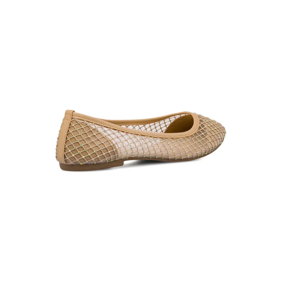 Ballerine beige da Donna con inserti in rete e cristalli Lora Ferres