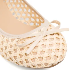 Ballerine beige da Donna traforate effetto crochet con fiocco Lora Ferres