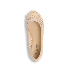 Ballerine beige da Donna traforate effetto crochet con fiocco Lora Ferres