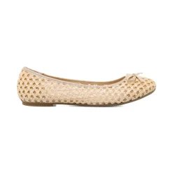 Ballerine beige da Donna traforate effetto crochet con fiocco Lora Ferres