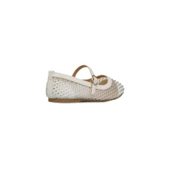 Ballerine bianche con tramatura a rete da Ragazza con strass Dieci Baci