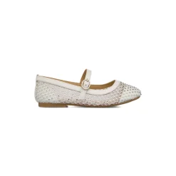 Ballerine bianche con tramatura a rete da Ragazza con strass Dieci Baci
