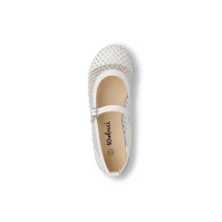 Ballerine bianche con tramatura a rete da Ragazza con strass Dieci Baci