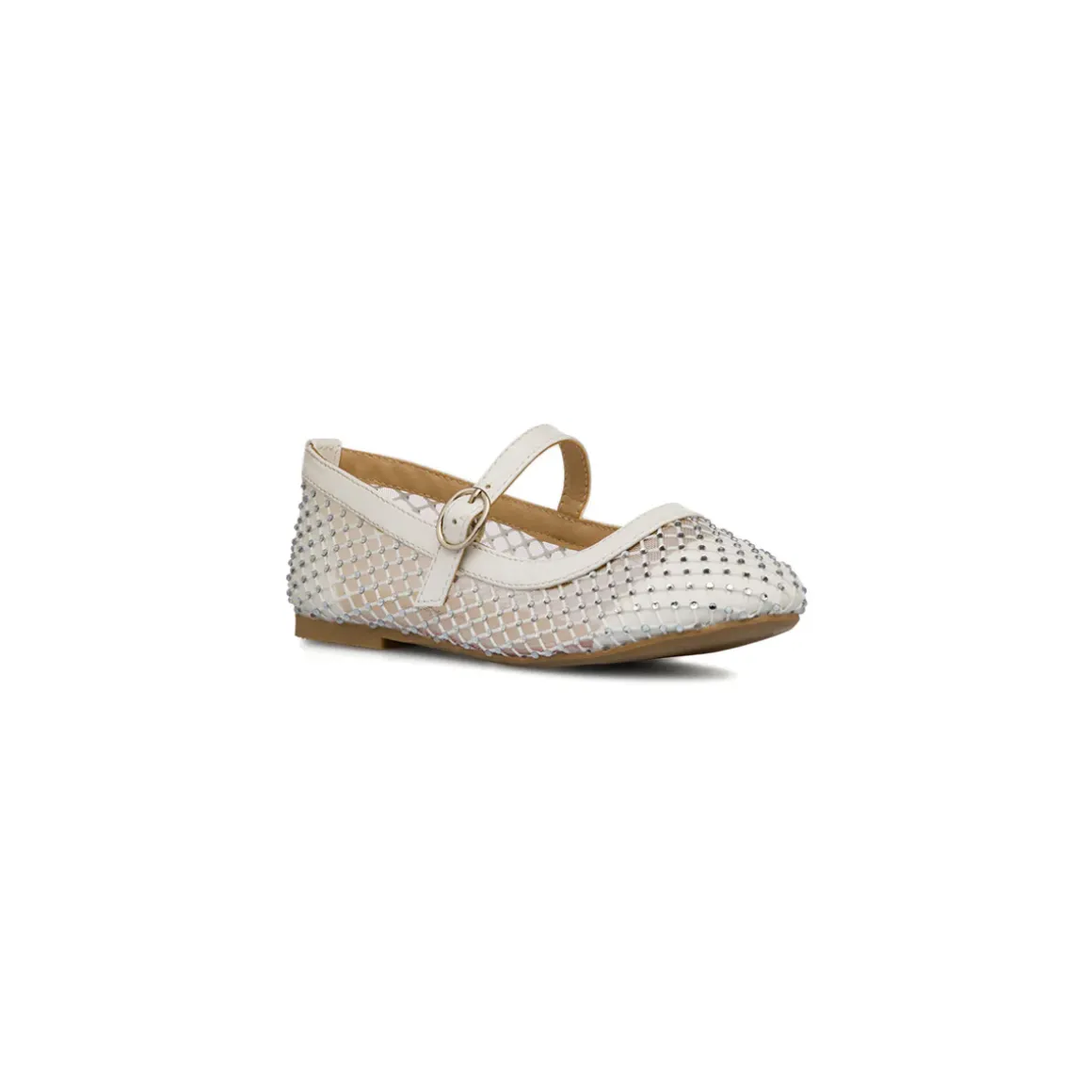 Ballerine bianche con tramatura a rete da Ragazza con strass Dieci Baci