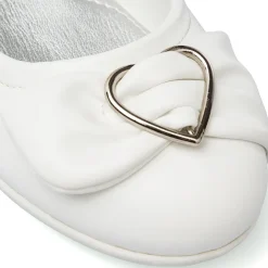 Ballerine bianche da bambina con fiocco e cinturino Dieci Baci