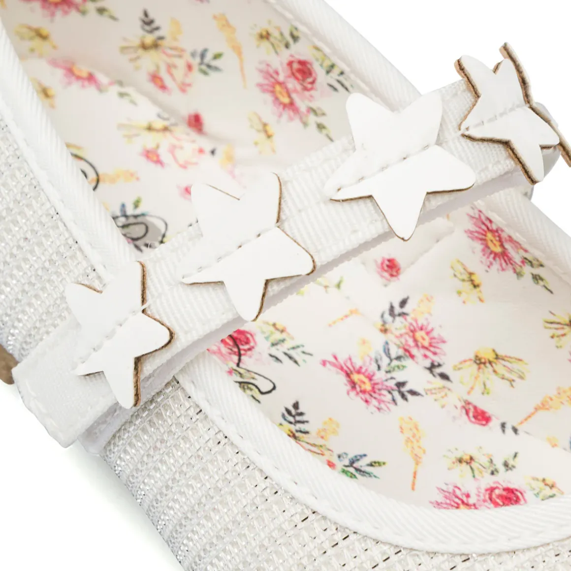 Ballerine bianche da Bambina con stelle e glitter Le scarpe di Alice