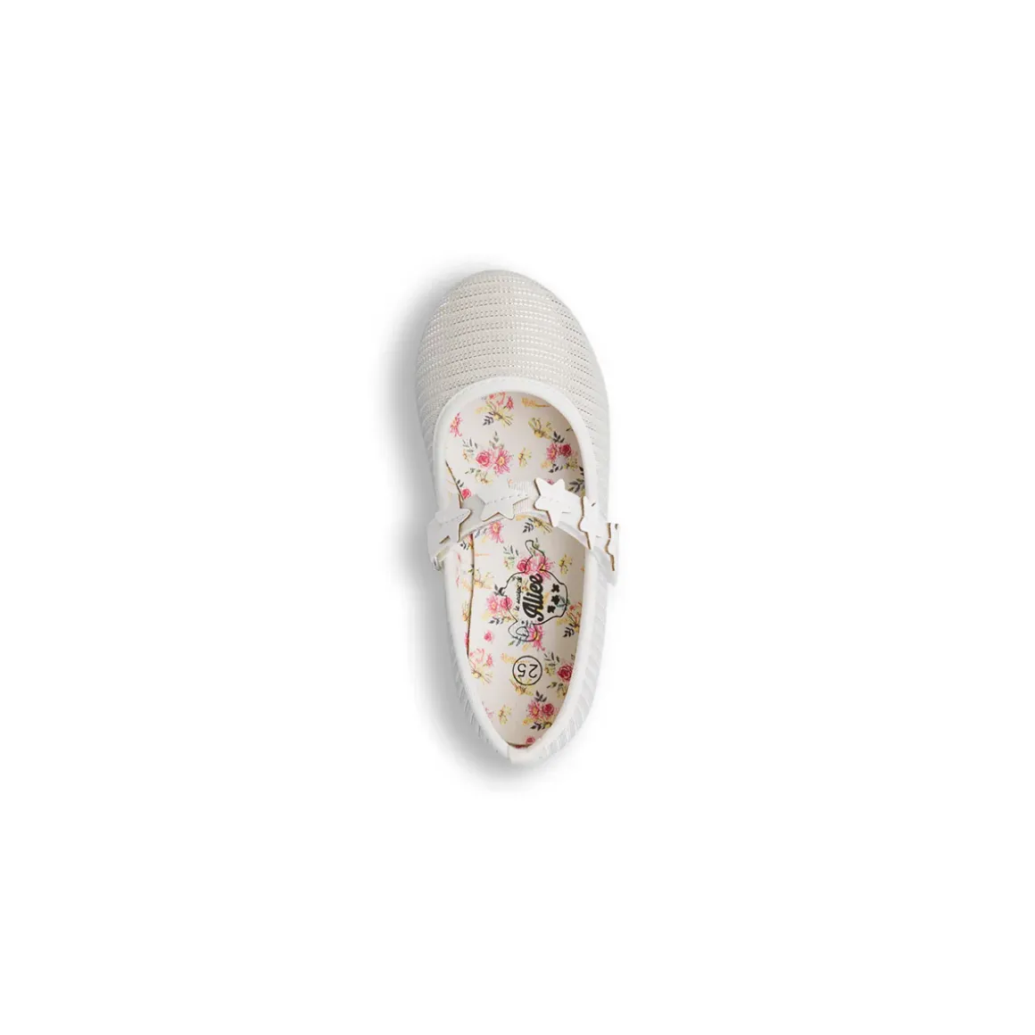 Ballerine bianche da Bambina con stelle e glitter Le scarpe di Alice