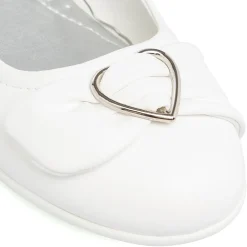 Ballerine bianche da Bambina Dieci Baci con cinturino e dettaglio cuore