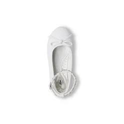 Ballerine bianche da bambina con cinturino e dettagli Dieci Baci