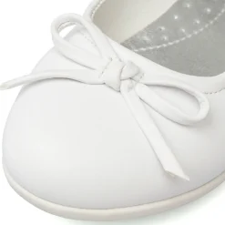 Ballerine bianche da bambina con cinturino e dettagli Dieci Baci