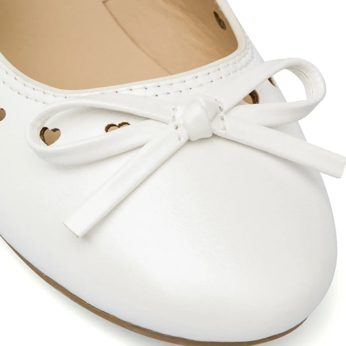 Ballerine bianche effetto iridescente da ragazza con cuori Dieci Baci