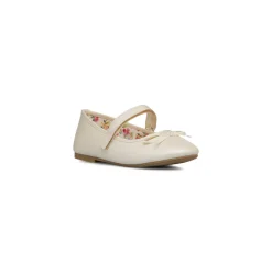 Ballerine bianche effetto iridescente da Ragazza con fiocco Dieci Baci