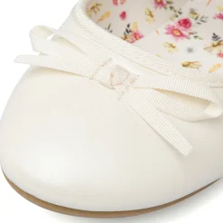 Ballerine bianche effetto iridescente da Ragazza con fiocco Dieci Baci