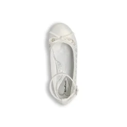 Ballerine da Bambina avorio con trafori floreali Dieci Baci
