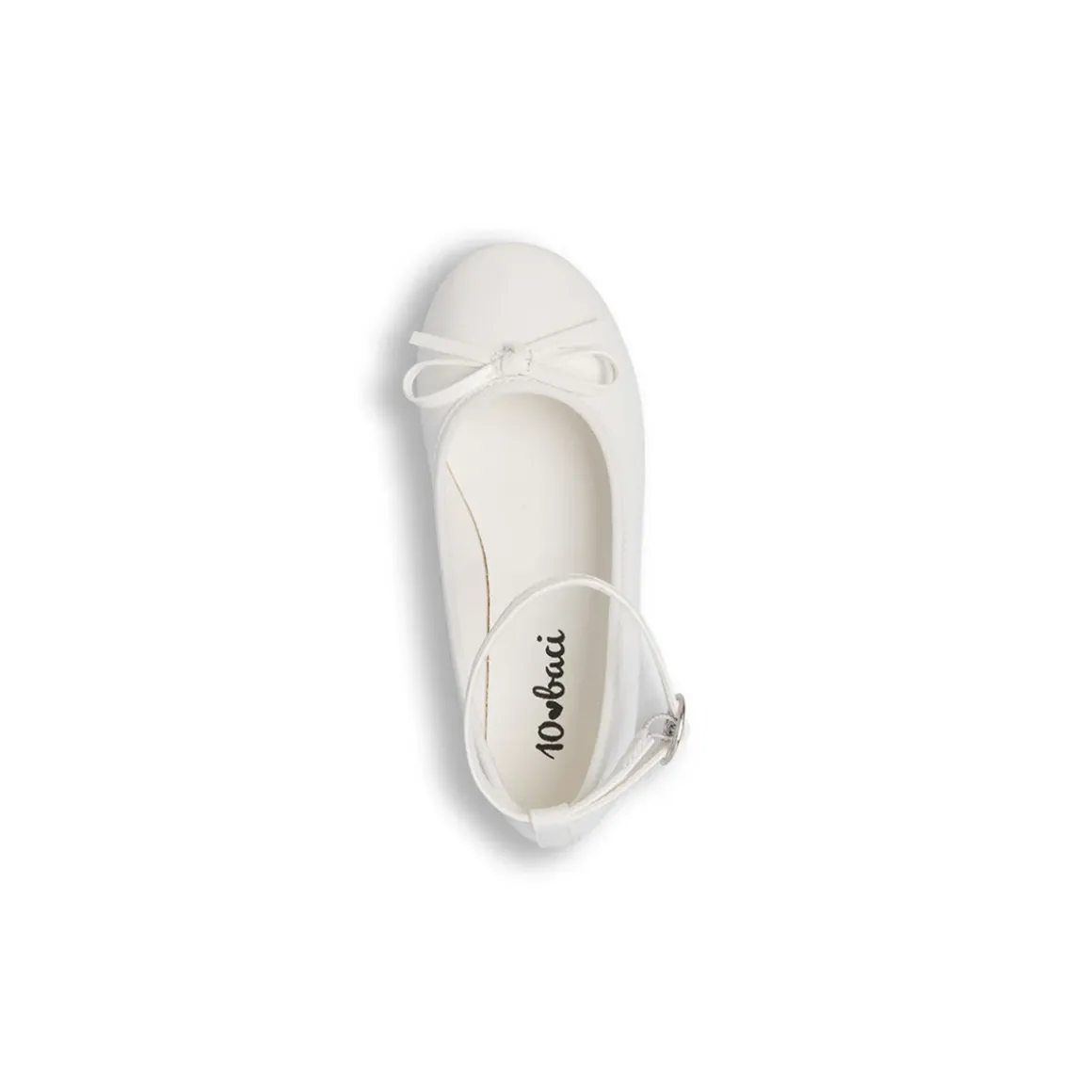 Ballerine da Bambina bianche con cinturino Dieci Baci