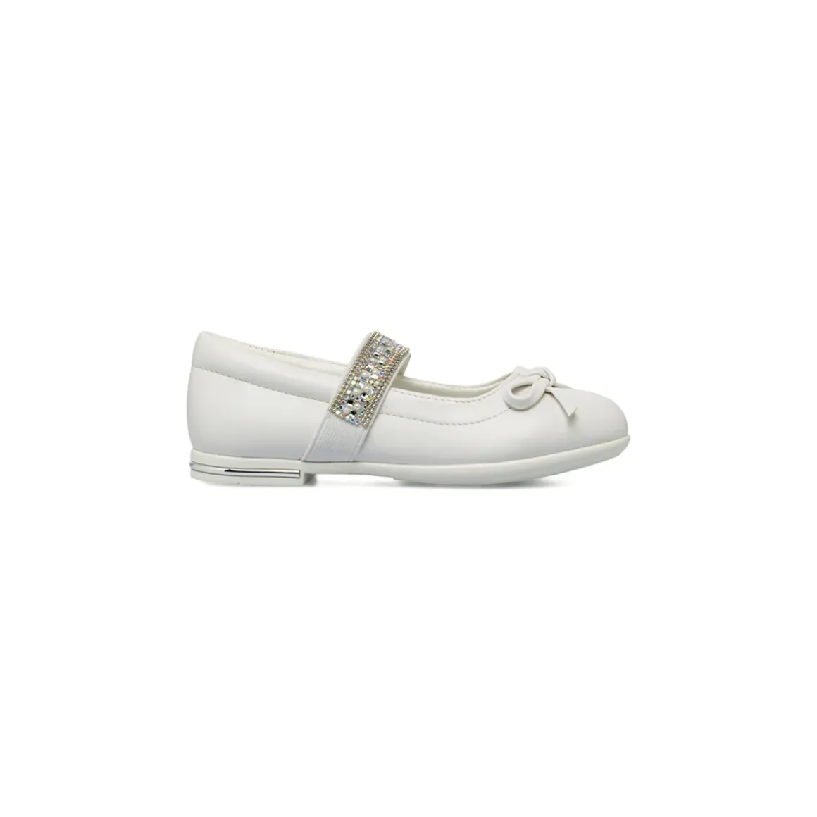 Ballerine da Bambina Bianche con fascetta di strass Dieci Baci