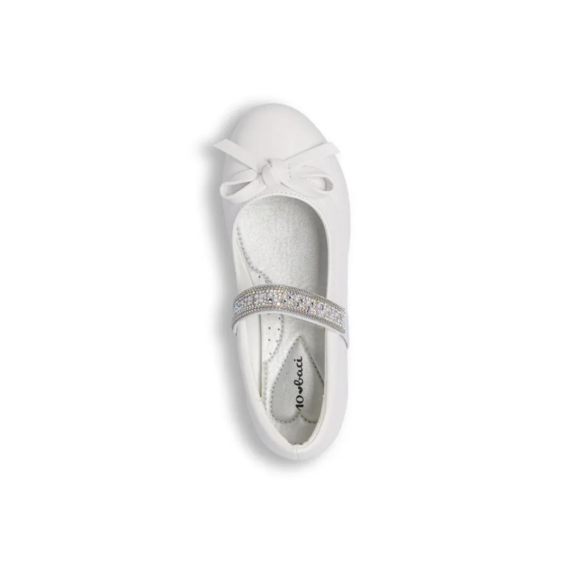 Ballerine da Bambina bianche con fascetta strass Dieci Baci