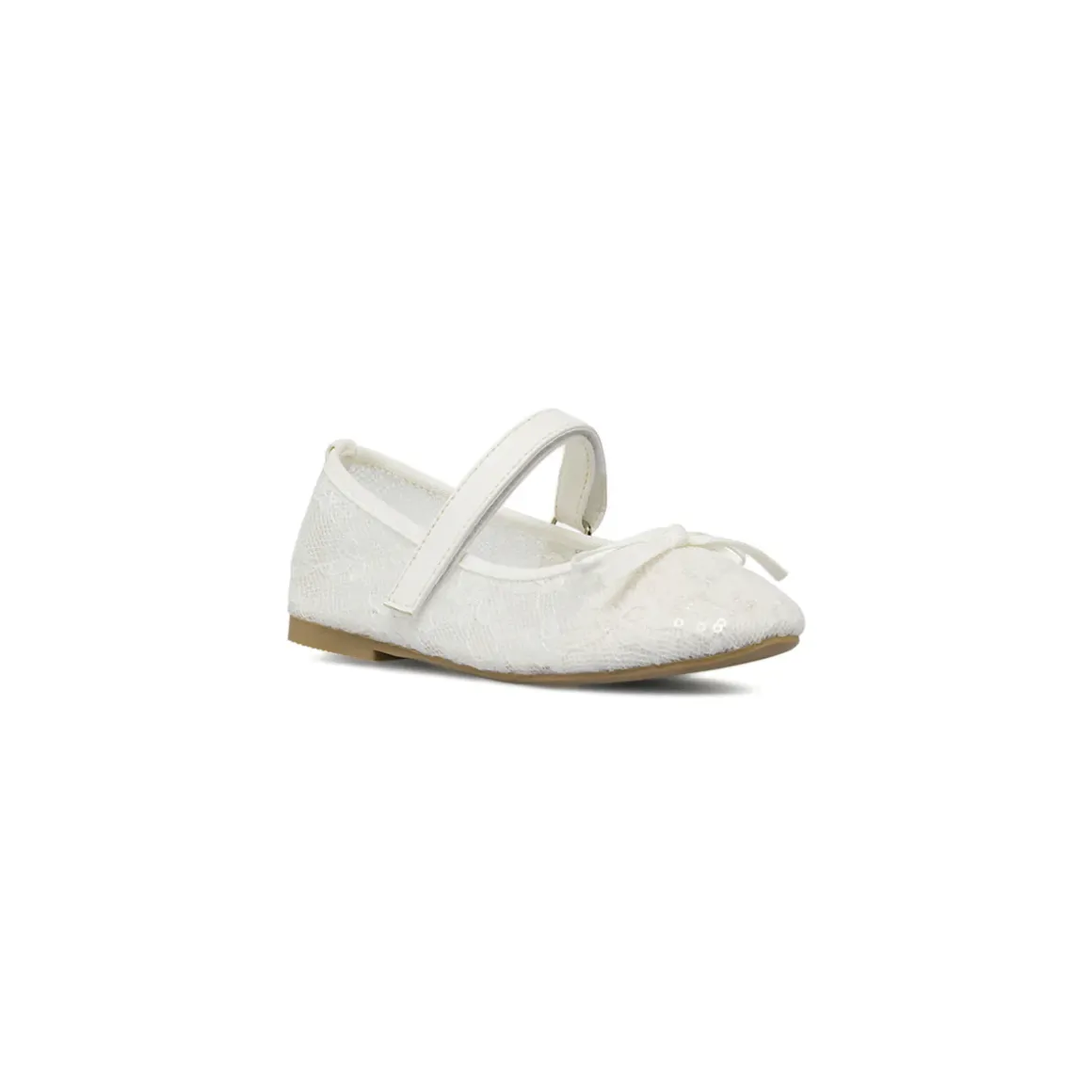 Ballerine da bambina bianche in pizzo con paillettes Dieci Baci