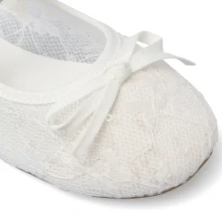 Ballerine da bambina bianche in pizzo con paillettes Dieci Baci
