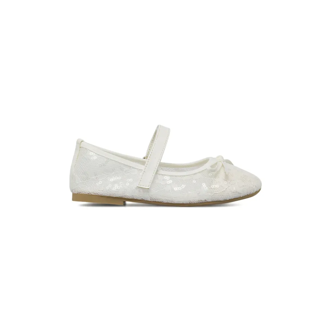 Ballerine da bambina bianche in pizzo con paillettes Dieci Baci