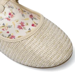 Ballerine da Bambina oro con glitter e cinturino Dieci Baci