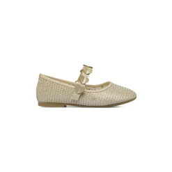 Ballerine da Bambina oro con glitter e cinturino Dieci Baci
