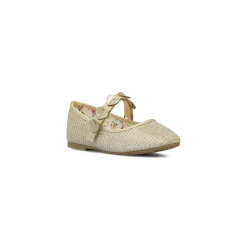 Ballerine da Bambina oro con glitter e cinturino Dieci Baci
