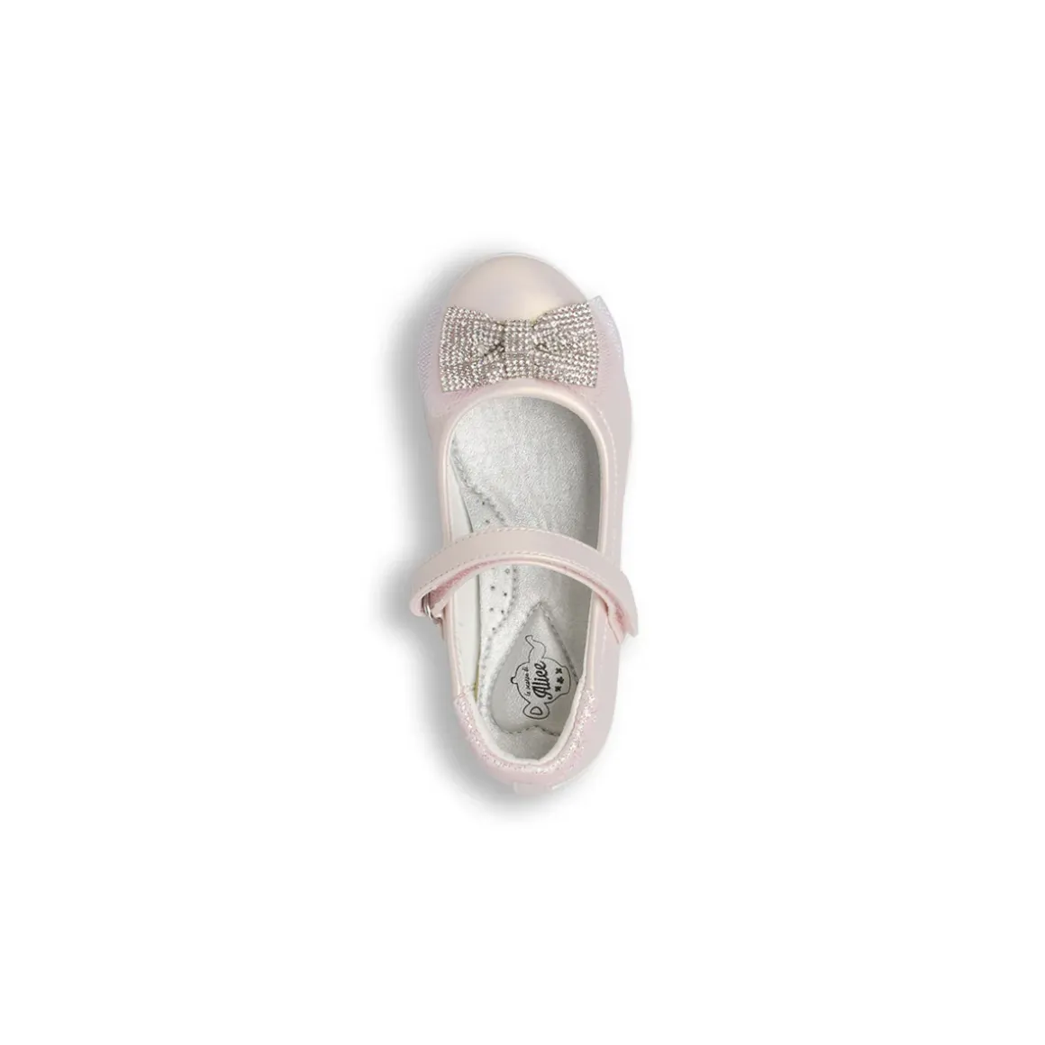 Ballerine da bambina rosa con strass e glitter Le scarpe di Alice