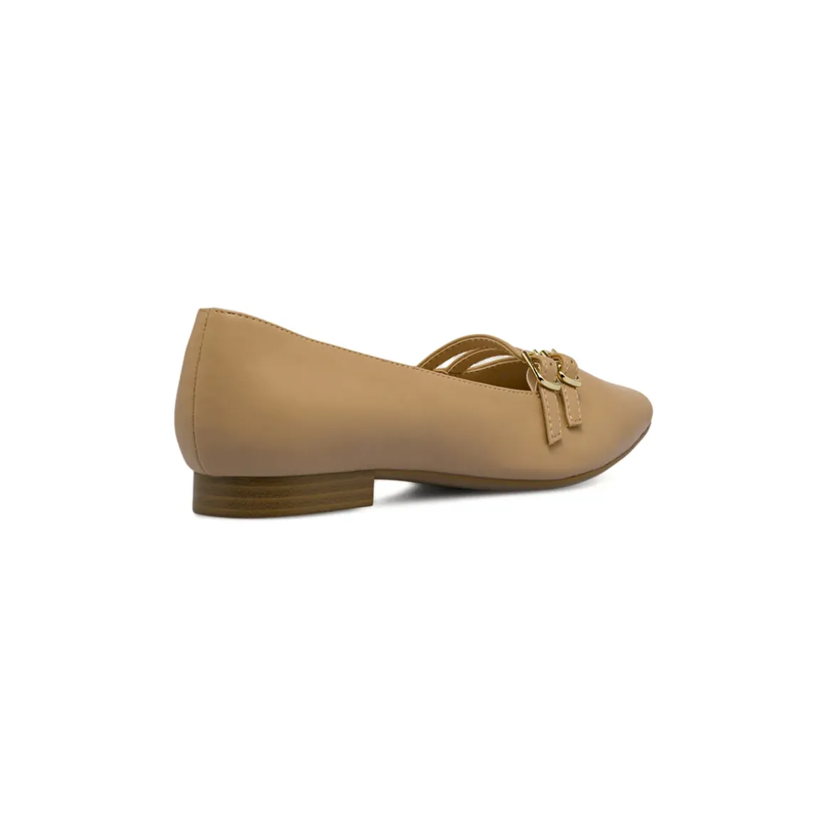 Ballerine da donna beige a punta con doppia fibbia dorata Lora Ferres