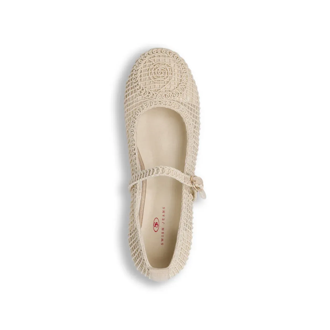 Ballerine da donna beige con cinturino intrecciate Swish Jeans