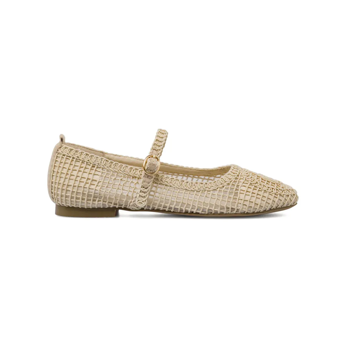 Ballerine da donna beige con cinturino intrecciate Swish Jeans