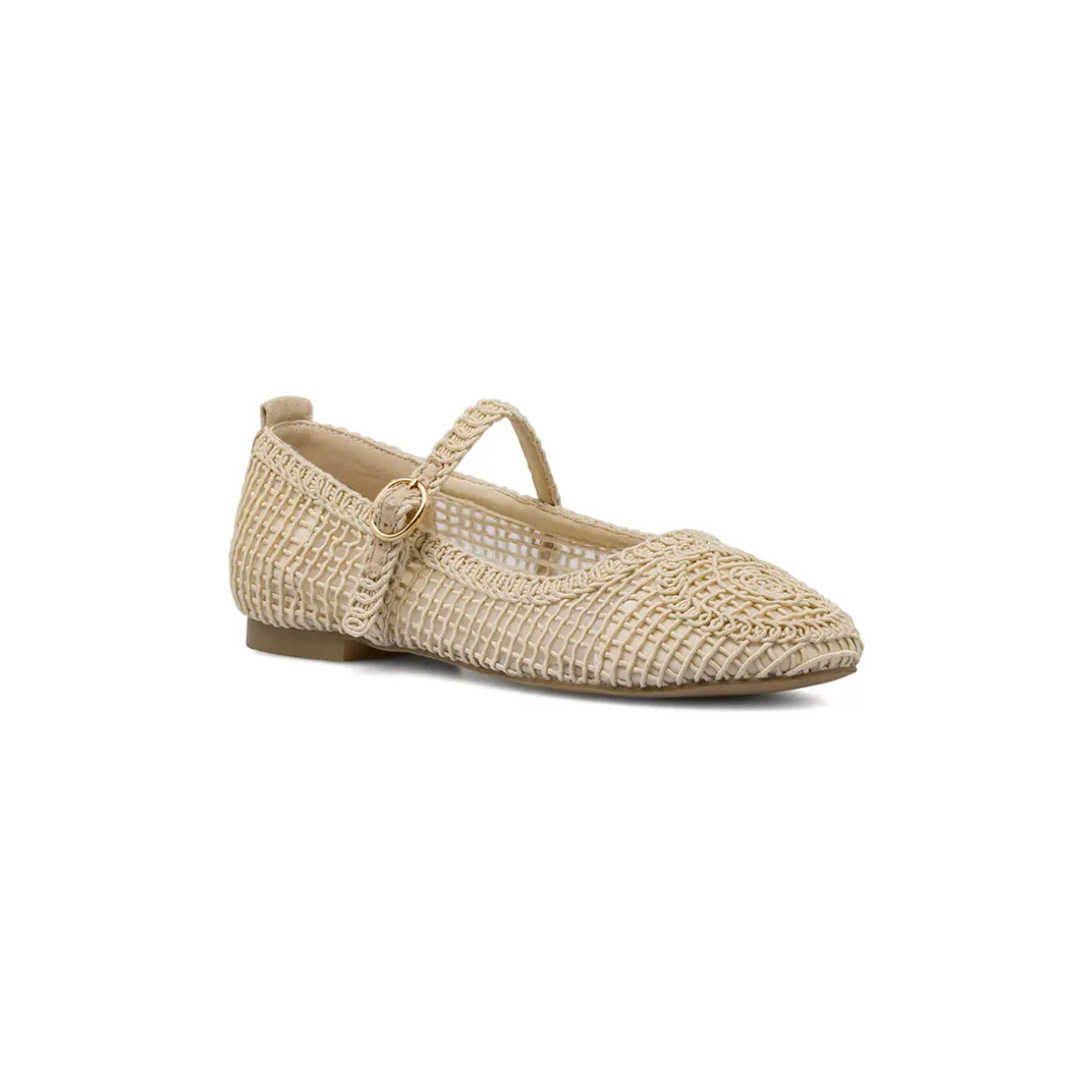 Ballerine da donna beige con cinturino intrecciate Swish Jeans