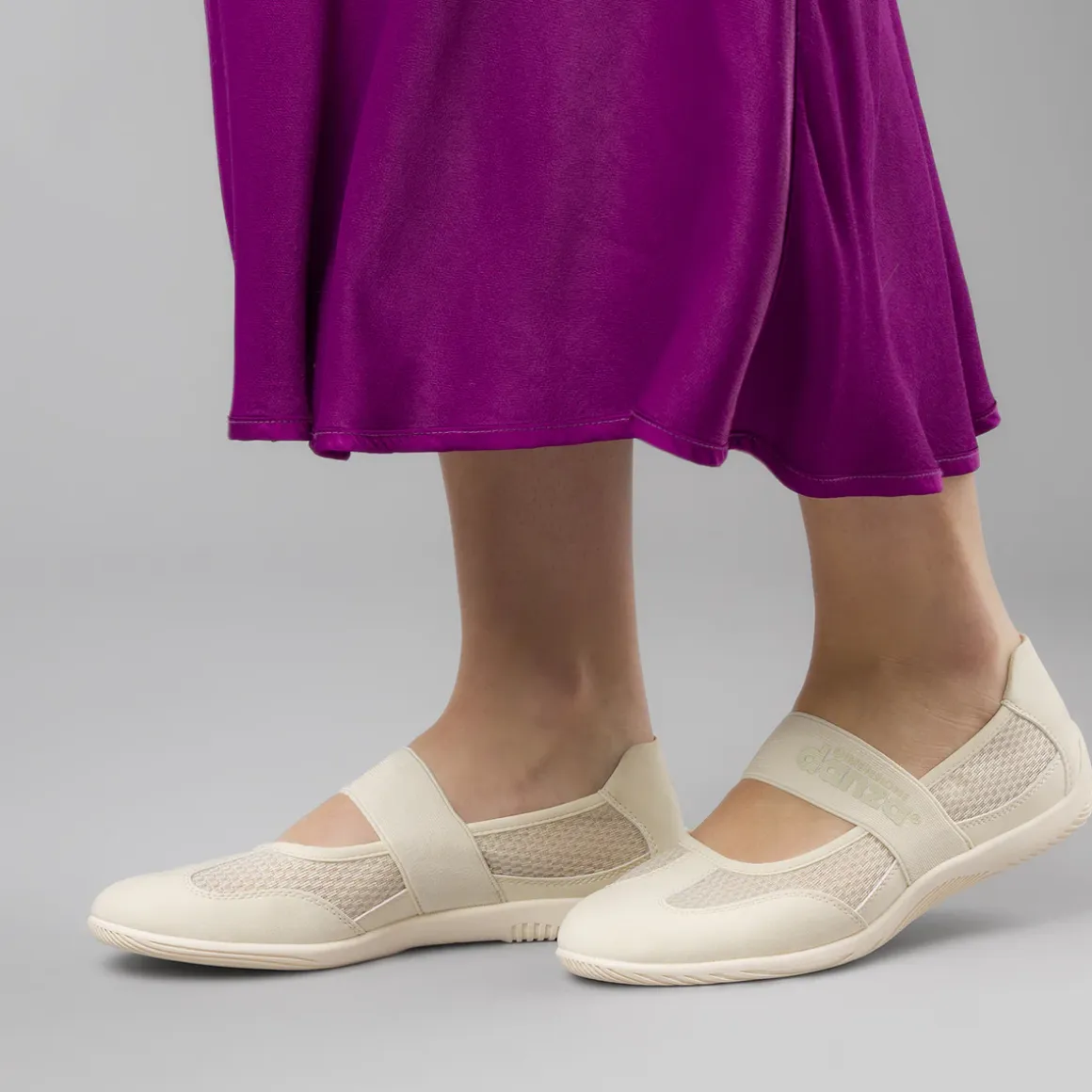 Ballerine da Donna bianche con inserti in mesh Dimensione Danza
