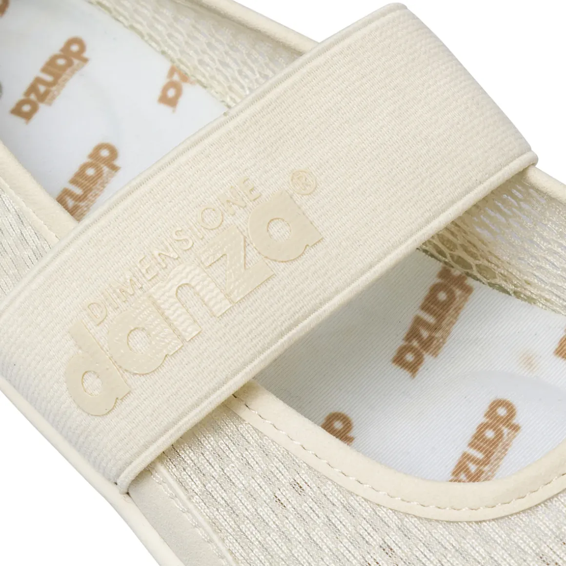 Ballerine da Donna bianche con inserti in mesh Dimensione Danza