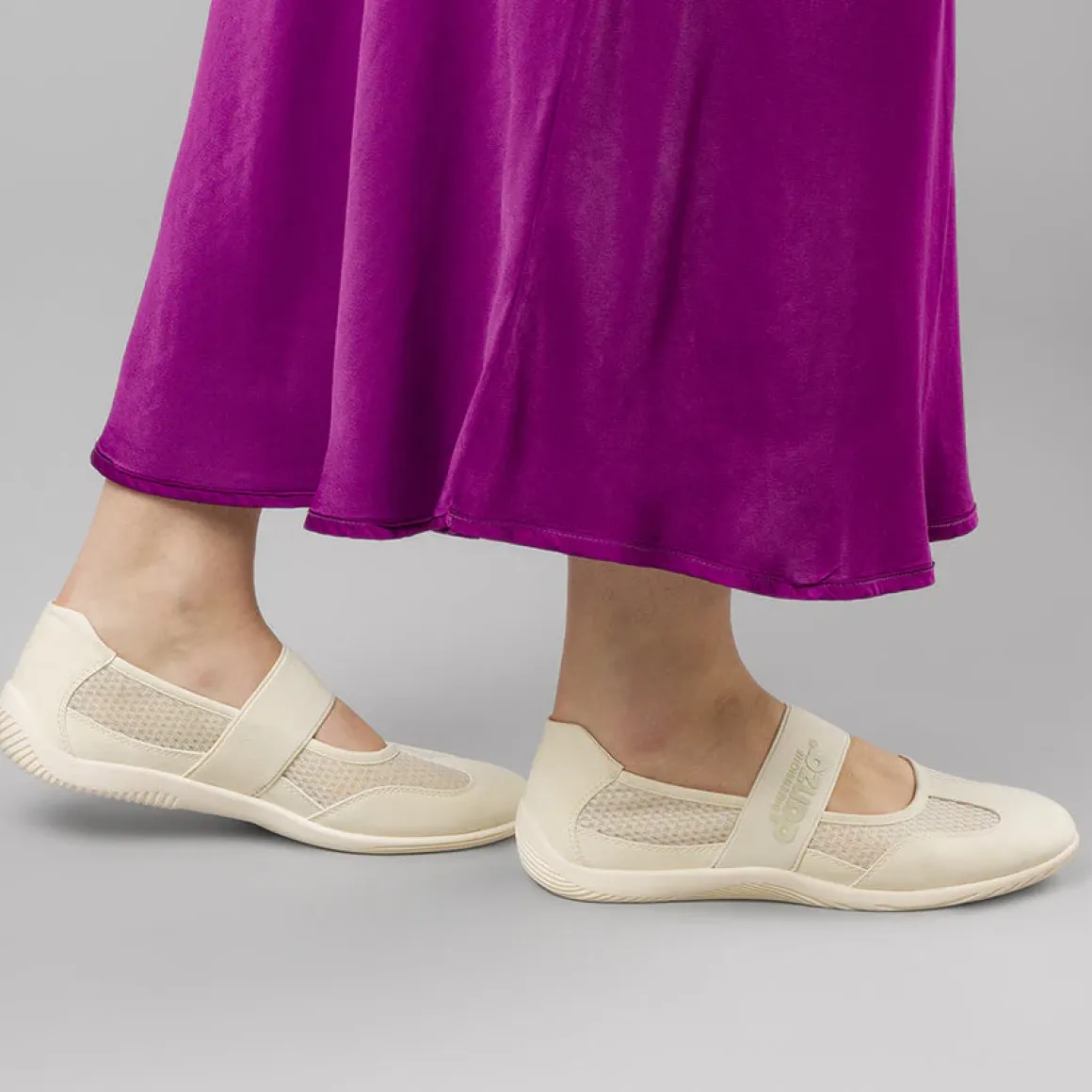 Ballerine da Donna bianche con inserti in mesh Dimensione Danza