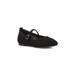 Ballerine da donna nere con lavorazione a crochet Swish Jeans