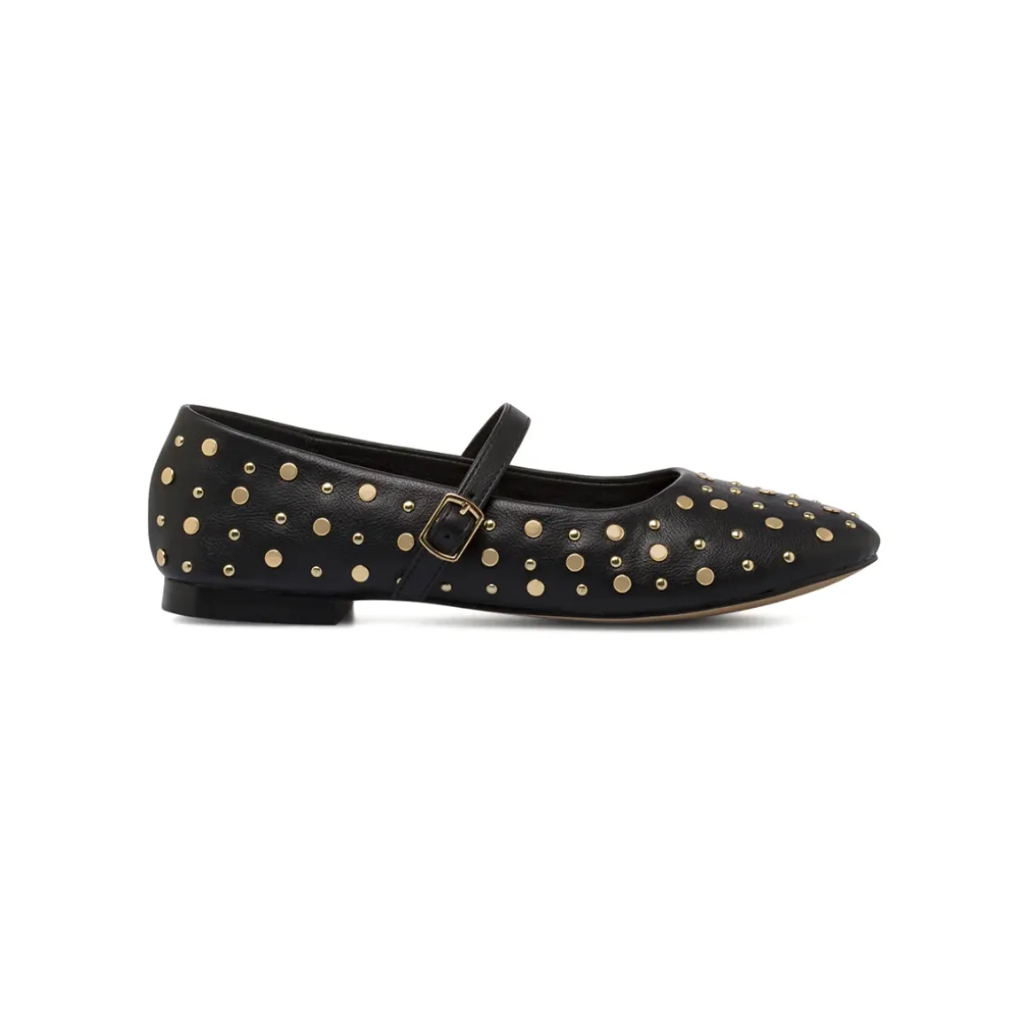 Ballerine da donna nere Mary Jane con borchie dorate Swish Jeans
